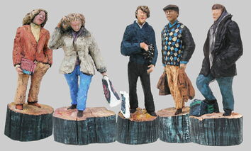 Gleis 52 b1, eine kleine Gruppe Gleis 52-Skulpturen