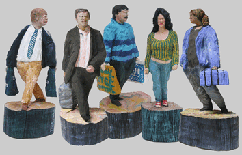 Gleis 52 g, eine kleine Gruppe Gleis 52-Skulpturen